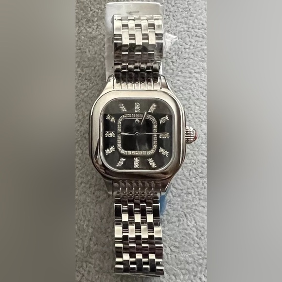 Michele Meggie Diamond Silver Stainless Steel Watch New $1595 - Picture 12 of 15